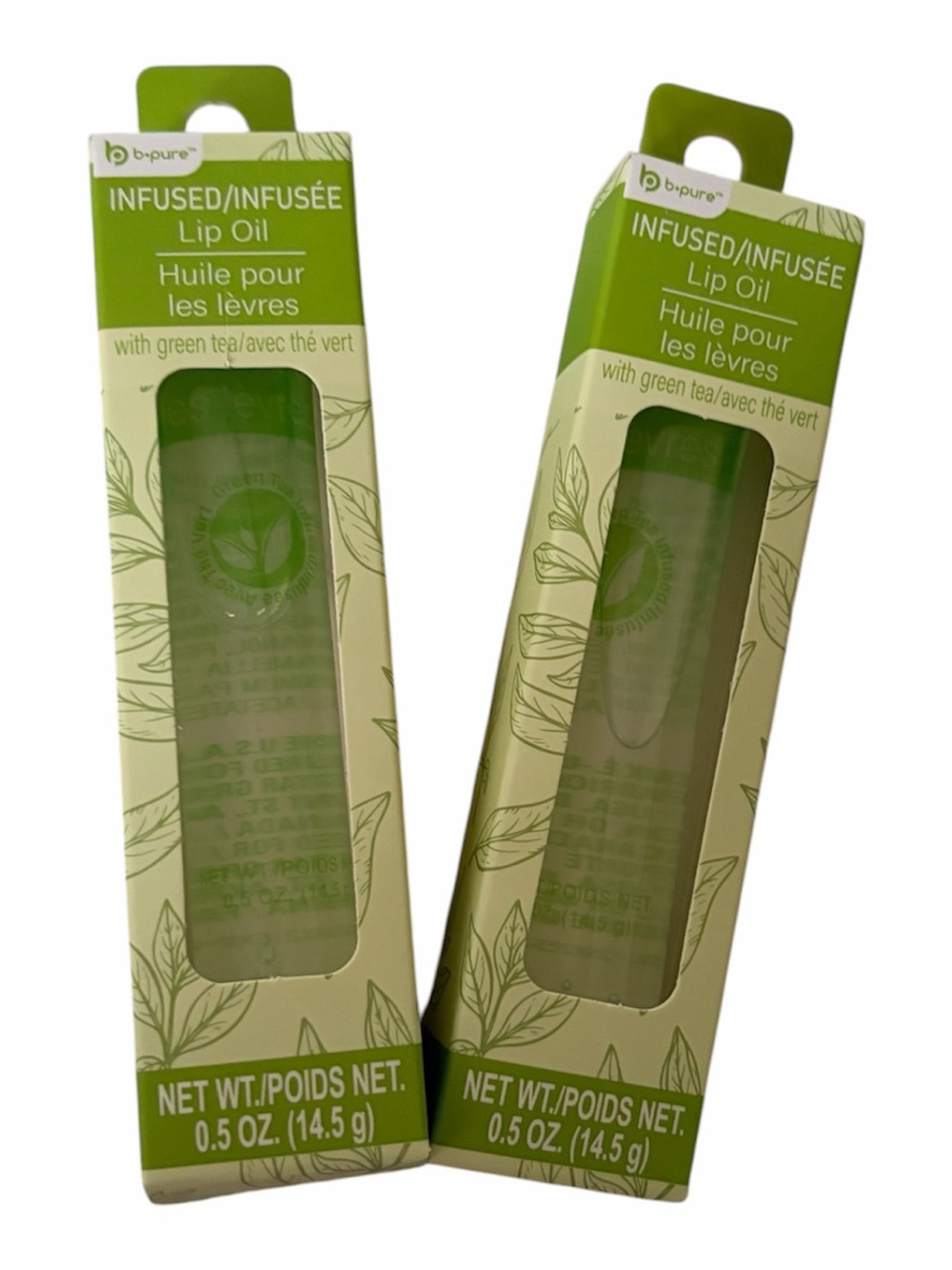 2-Pack bPure Green Tea Infused Lip Oil-Brand New